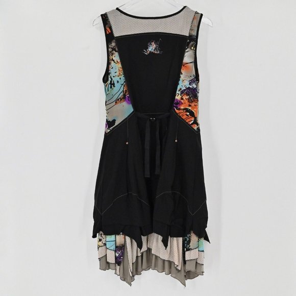 C'FAIT POUR VOUS Womens Sleeveless Tiered Ruffle Hem Multicolor Dress US Size 12 - Picture 4 of 9